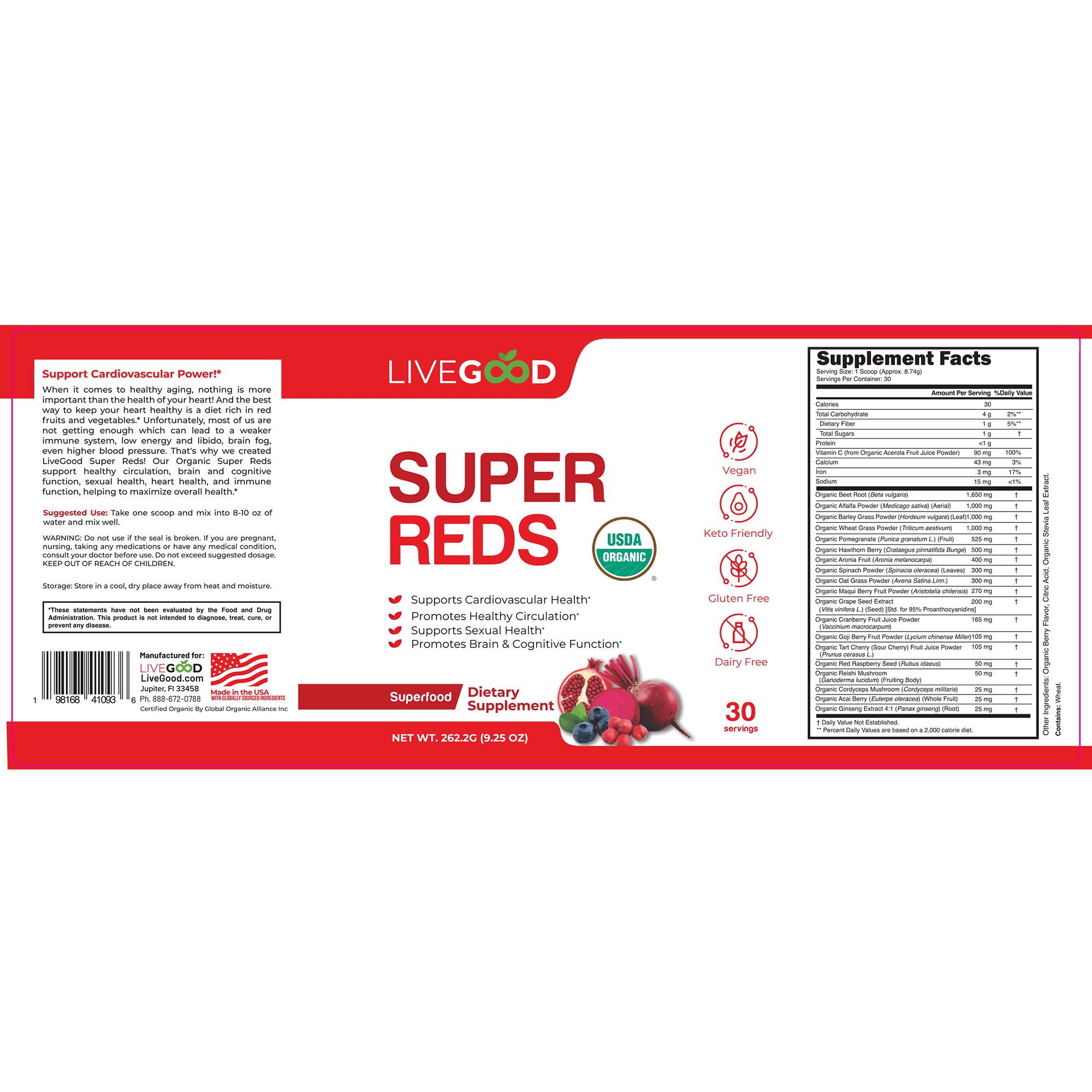 Organic Super Reds detail