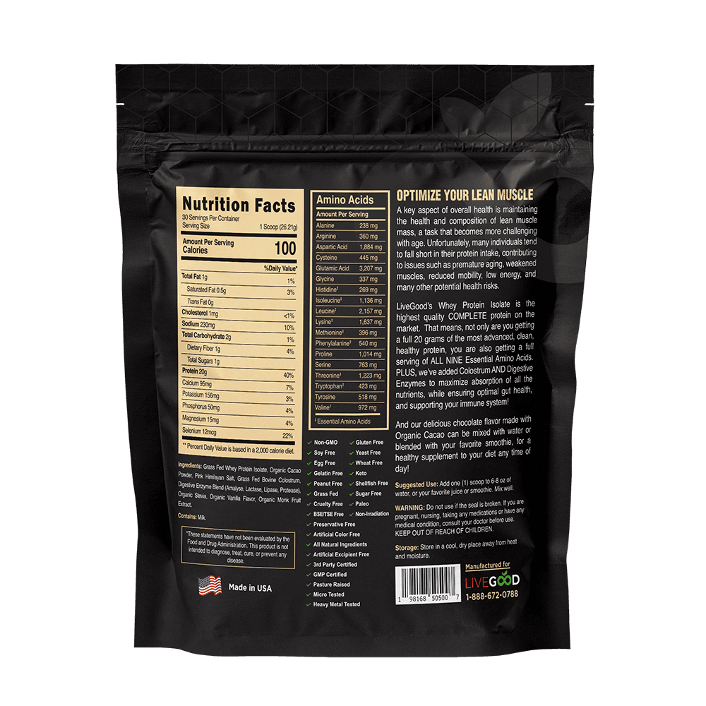 Whey Protein Isolate - With Colostrum detail