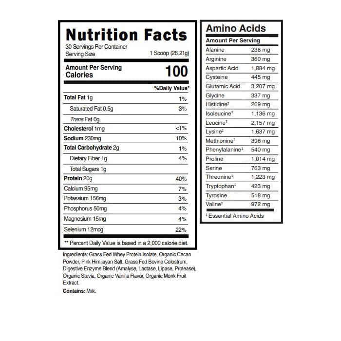Whey Protein Isolate - With Colostrum detail
