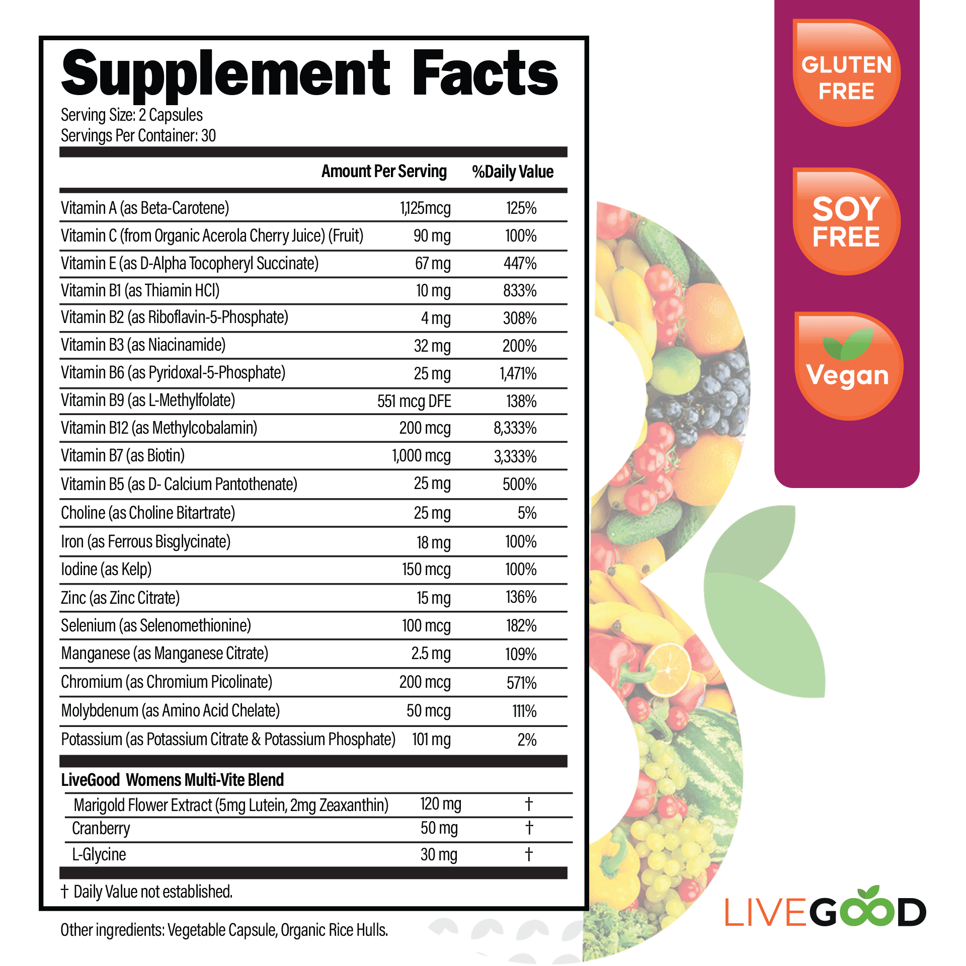 Bio-Active Complete Multi-Vitamin for Women with Iron detail
