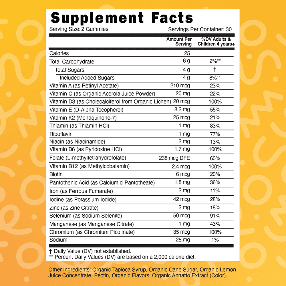 Organic Children's Multi-Vitamin Gummies detail