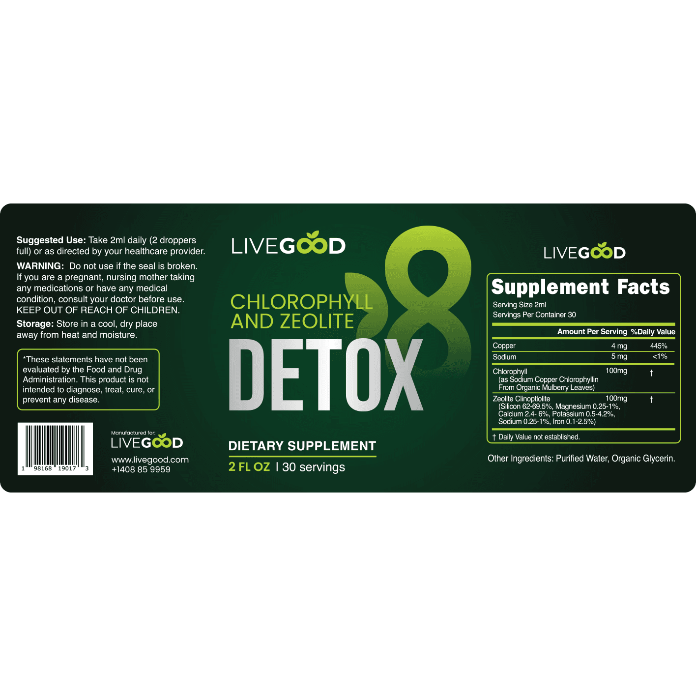 Chlorophyll and Zeolite Detox detail