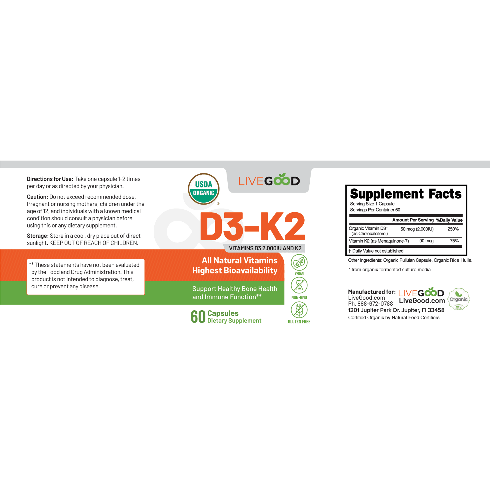 Organic D3-K2 2000 detail