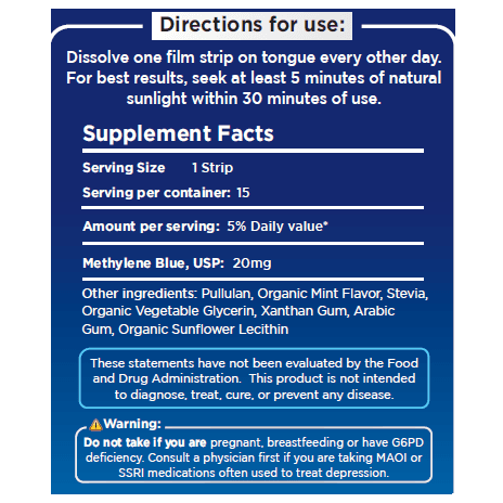 Methylene Blue Nootropic Dissolving Strips detail