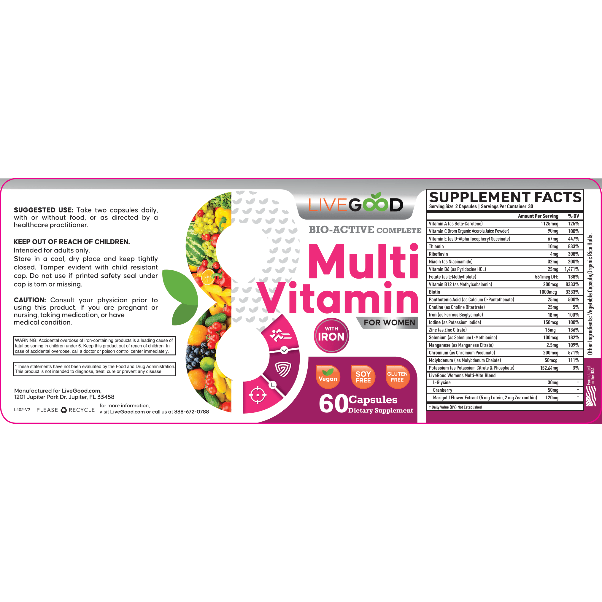 Bio-Active Complete Multi-Vitamin for Women with Iron detail