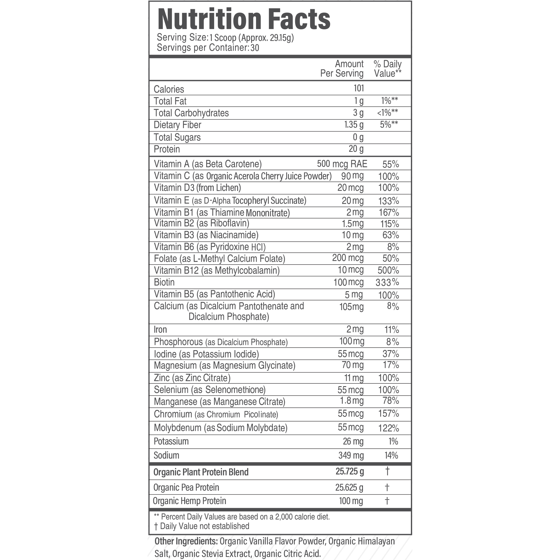 Organic Complete Plant-Based Protein detail